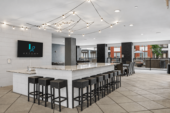 Outdoor entertainment area with media center